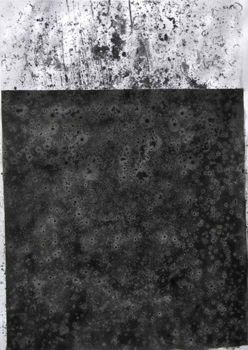 Soot and dry cold water on paper.